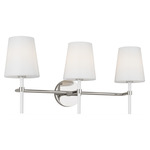 Monroe Bathroom Vanity Light - Polished Nickel / Milk White Glass