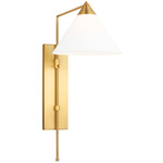 Franklin Plug-in Wall Sconce - Burnished Brass / White Linen