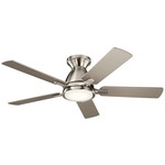 Arvada Ceiling Fan with Light - Brushed Stainless Steel / Silver / Weathered White Walnut
