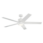 Brahm Ceiling Fan with Light - Matte White / Matte White / Silver