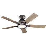 Arvada Ceiling Fan with Light - Anvil Iron / Distressed Antique Gray / Walnut