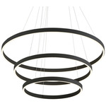 Cerchio Three Tier Chandelier - Black / Frosted