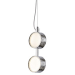 Limelight Circle Vertical Pendant - Chrome / White Glass