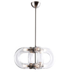 Lighting Lab Link X Pendant - Satin Nickel / Clear