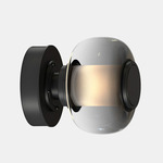 Luna A Wall Sconce - Smoked Gray Glass / Blackened Steel