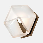 Welles Flush Wall Sconce - Satin Bronze / Alabaster White Glass
