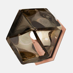 Welles Flush Wall Sconce - Satin Copper / Smoked Gray Glass