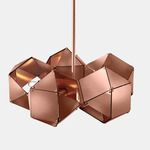 Welles Spoke 5 Light Pendant - Satin Copper