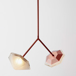 Myriad Wishbone Pendant - Satin Copper / Alabaster White Glass
