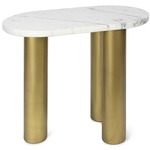 Gabrielle Side Table - Natural Brass / White