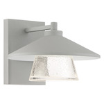 Silo Outdoor Wall Sconce - Satin / Clear Seeded