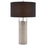 Edfu Table Lamp - Concrete / Clear / Black