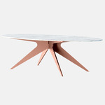 Dean Dining Table - Satin Copper / White Gioia Marble