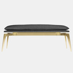 Prong Bench - Satin Brass / Charcoal Gray