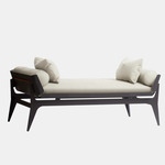 Boudoir Daybed - Satin Copper / Beige Leather / Beige Fabric