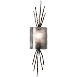 Ironwood Thistle Glass Wall Sconce - Graphite / Smoke Granite