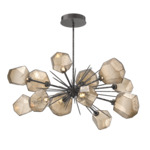 Gem Starburst Oval Chandelier - Graphite / Bronze