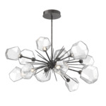 Gem Starburst Oval Chandelier - Graphite / Clear