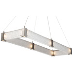 Parallel Rectangular Chandelier - Classic Silver / Clear Rimelight