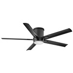 Vail Outdoor Flush Smart Ceiling Fan with Light - Matte Black / Matte Black