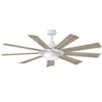 Turbine Outdoor Smart Ceiling Fan with Light - Chalk White / Weathered Wood