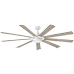 Turbine Outdoor Smart Ceiling Fan with Light - Chalk White / Weathered Wood