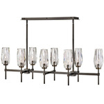 Ana Linear Chandelier - Black Oxide / Crystal