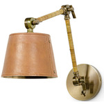 Hendrick Adjustable Wall Sconce - Antique Brass / Brown Leather