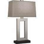 Doughnut Tall Table Lamp - Antique Silver / Smoke Gray