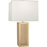 Bellport Table Lamp - Modern Brass / Rattan / Fondine