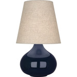 June Table Lamp - Midnight Blue / Buff Linen