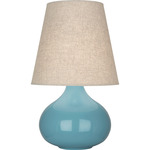June Table Lamp - Steel Blue / Buff Linen