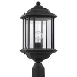 Kent Outdoor Post Light - Black / Clear