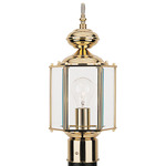 Classico Post Mount Light - Polished Brass / Clear