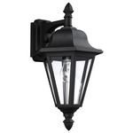 Brentwood Outdoor Wall Lantern - Black / Clear