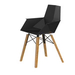 Faz Wood Armchair - Set of 4 - Beech Wood 2 / Black