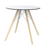 Faz Wood Round Dining Table - Beech Wood 1 / White