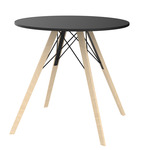 Faz Wood Round Dining Table - Beech Wood 2 / Black