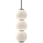 Bijou Globe Pendant - Brushed Nickel / Opal Matte