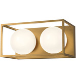 Amelia Bathroom Vanity Light - Aged Gold / Opal Matte