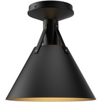 Archer Semi Flush Ceiling Light - Matte Black / Matte Black