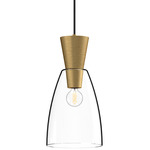 Arlo Pendant - Brushed Gold / Clear