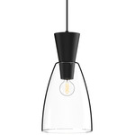 Arlo Pendant - Matte Black / Clear