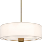 Theo Pendant - Aged Gold / White Linen