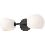 Willow Double Wall Sconce - Matte Black / Opal Matte