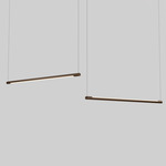 Form Linear Suspension w/ Center Canopy - Brushed Bronze / White
