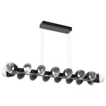 Pebble Linear Pendant - Matte Black / Clear Cast Glass