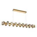Pebble Linear Pendant - Gilded Brass / Clear Cast Glass