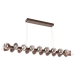 Pebble Linear Pendant - Burnished Bronze / Clear Cast Glass