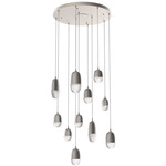 Pebble Multi Light Pendant - Beige Silver / Clear Cast Glass